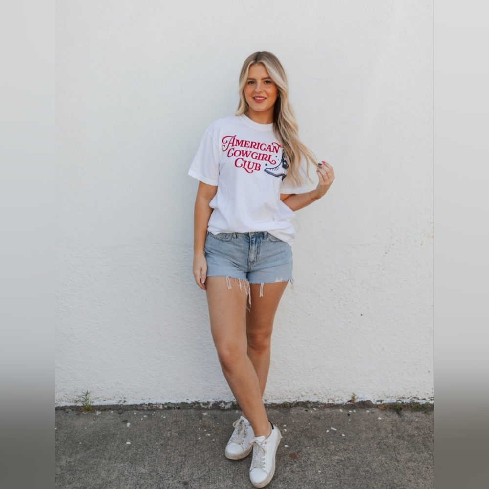 🤠NWT Comfort Colors "American🇺🇲Cowgirl🤠Club Graphic T-Shirt" 💯% Cotton🤍Medium - Picture 3 of 12
